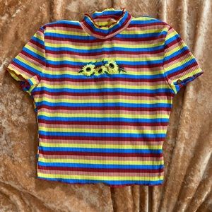 Colorful striped crop top